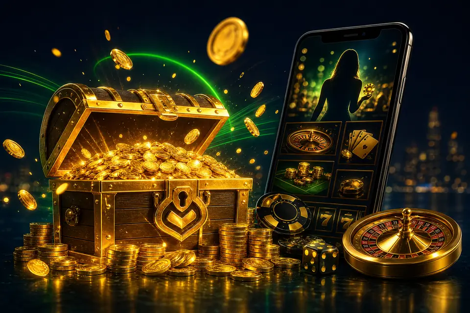 Ilustrasi peti bonus deposit pertama Slot39